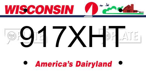 917XHT Wisconsin License Plate