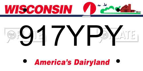 917YPY Wisconsin License Plate