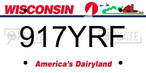 917YRF Wisconsin License Plate