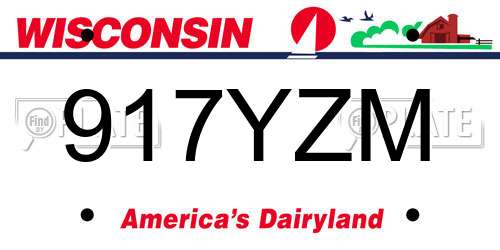 917YZM Wisconsin License Plate