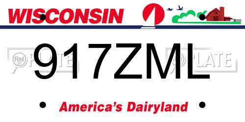 917ZML Wisconsin License Plate