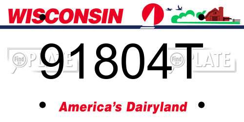 91804T Wisconsin License Plate