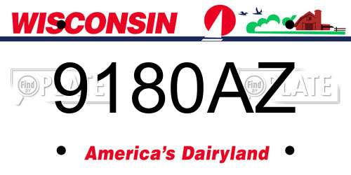 9180AZ Wisconsin License Plate