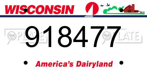 918477 Wisconsin License Plate