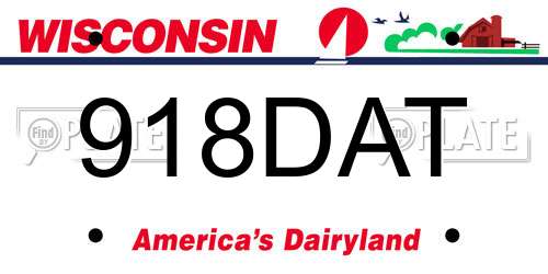 918DAT Wisconsin License Plate