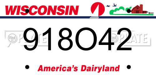 918O42 Wisconsin License Plate