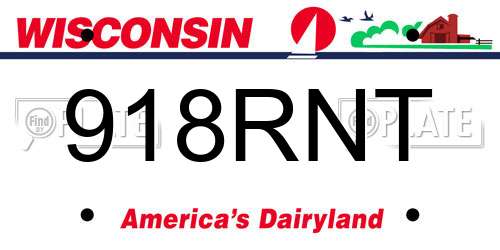 918RNT Wisconsin License Plate