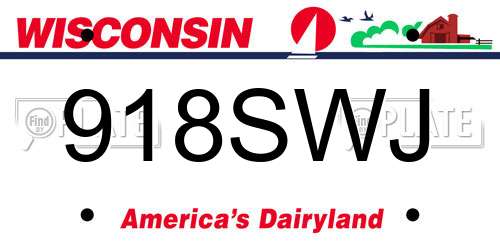 918SWJ Wisconsin License Plate