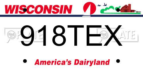 918TEX Wisconsin License Plate