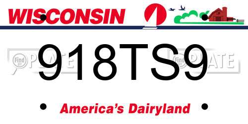 918TS9 Wisconsin License Plate