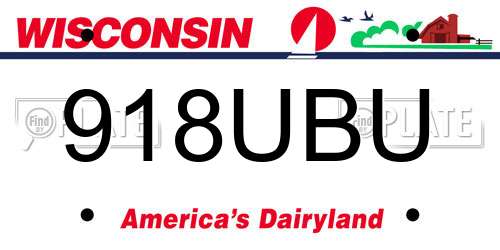 918UBU Wisconsin License Plate