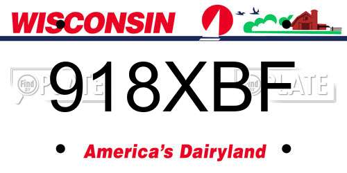 918XBF Wisconsin License Plate