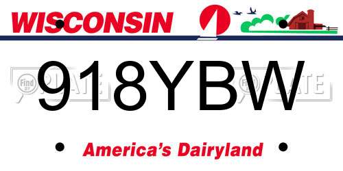 918YBW Wisconsin License Plate