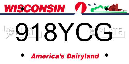 918YCG Wisconsin License Plate