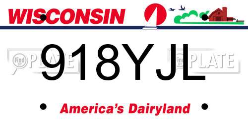 918YJL Wisconsin License Plate