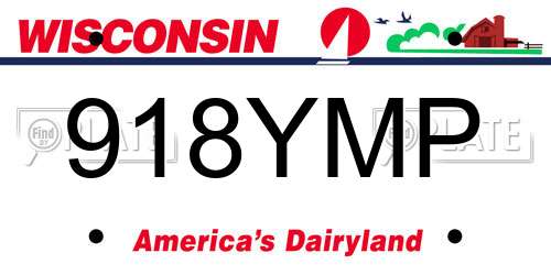 918YMP Wisconsin License Plate