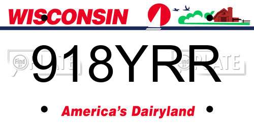 918YRR Wisconsin License Plate