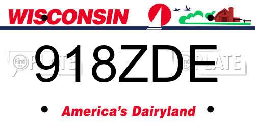 918ZDE Wisconsin License Plate