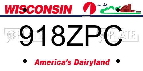 918ZPC Wisconsin License Plate