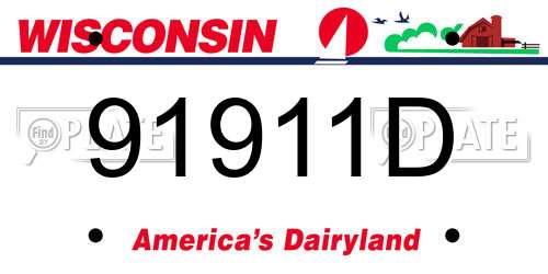 91911D Wisconsin License Plate