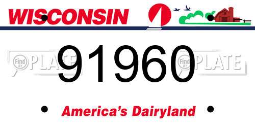 91960 Wisconsin License Plate