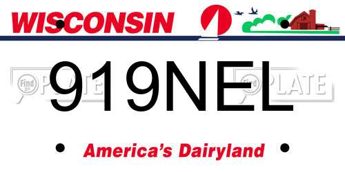 919NEL Wisconsin License Plate