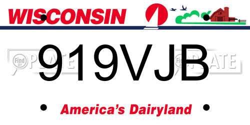 919VJB Wisconsin License Plate