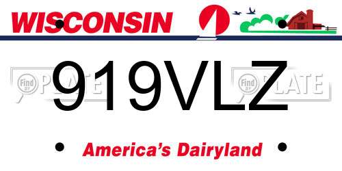 919VLZ Wisconsin License Plate