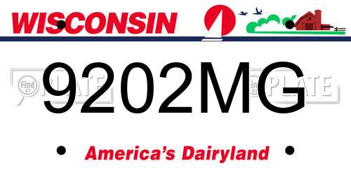 9202MG Wisconsin License Plate