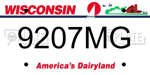 9207MG Wisconsin License Plate
