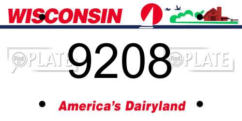 9208 Wisconsin License Plate