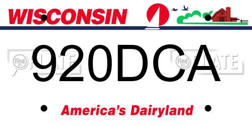 920DCA Wisconsin License Plate