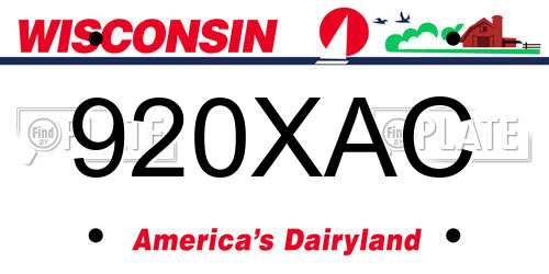 920XAC Wisconsin License Plate