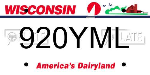 920YML Wisconsin License Plate