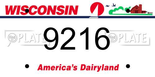 9216 Wisconsin License Plate