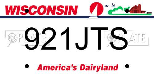 921JTS Wisconsin License Plate