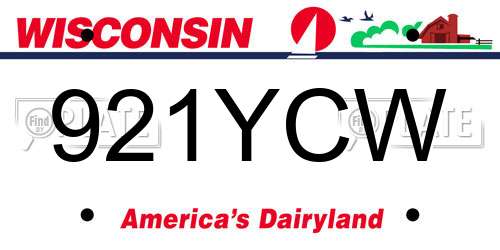 921YCW Wisconsin License Plate