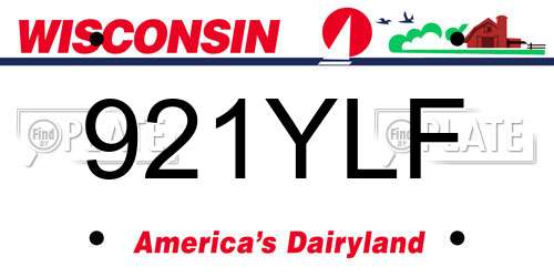 921YLF Wisconsin License Plate
