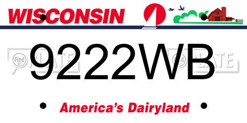 9222WB Wisconsin License Plate