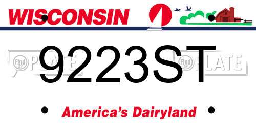 9223ST Wisconsin License Plate