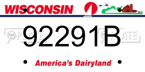 92291B Wisconsin License Plate