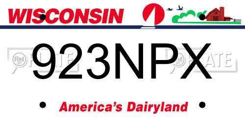 923NPX Wisconsin License Plate