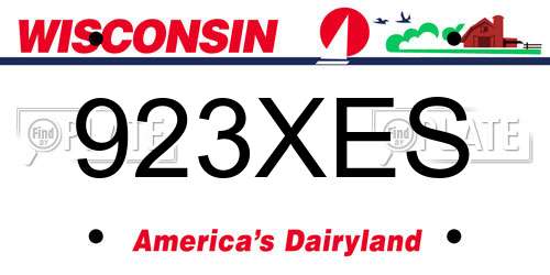 923XES Wisconsin License Plate