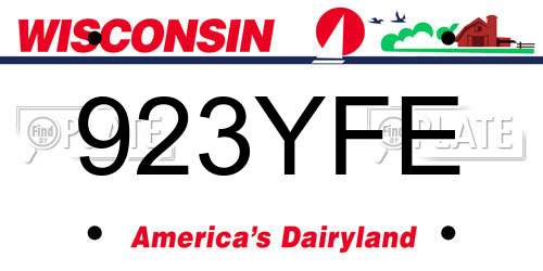 923YFE Wisconsin License Plate