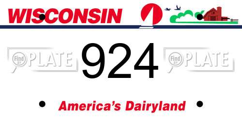 924 Wisconsin License Plate