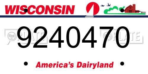 9240470 Wisconsin License Plate