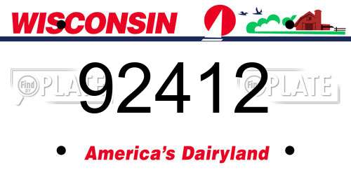 92412 Wisconsin License Plate