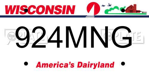 924MNG Wisconsin License Plate