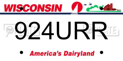 924URR Wisconsin License Plate