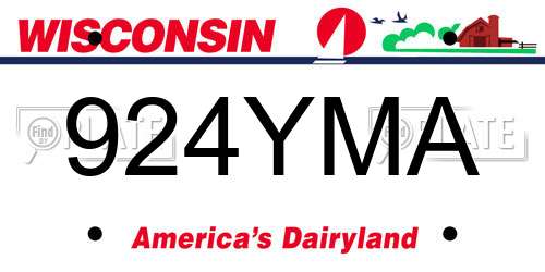 924YMA Wisconsin License Plate